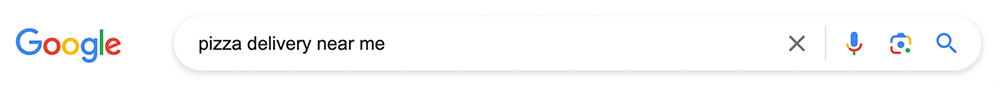 google search pizza delivery near me keyword