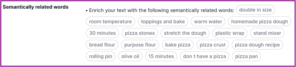 Semrush SEO Content Template - Semantically related words