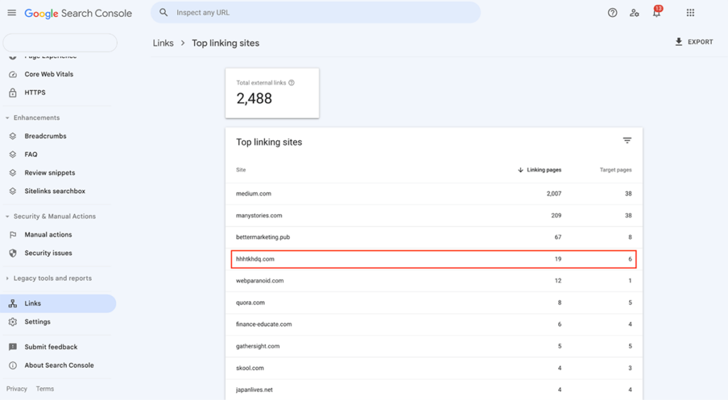 GSC Backlinks