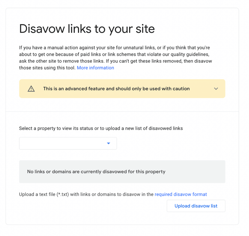 GSC Disavow