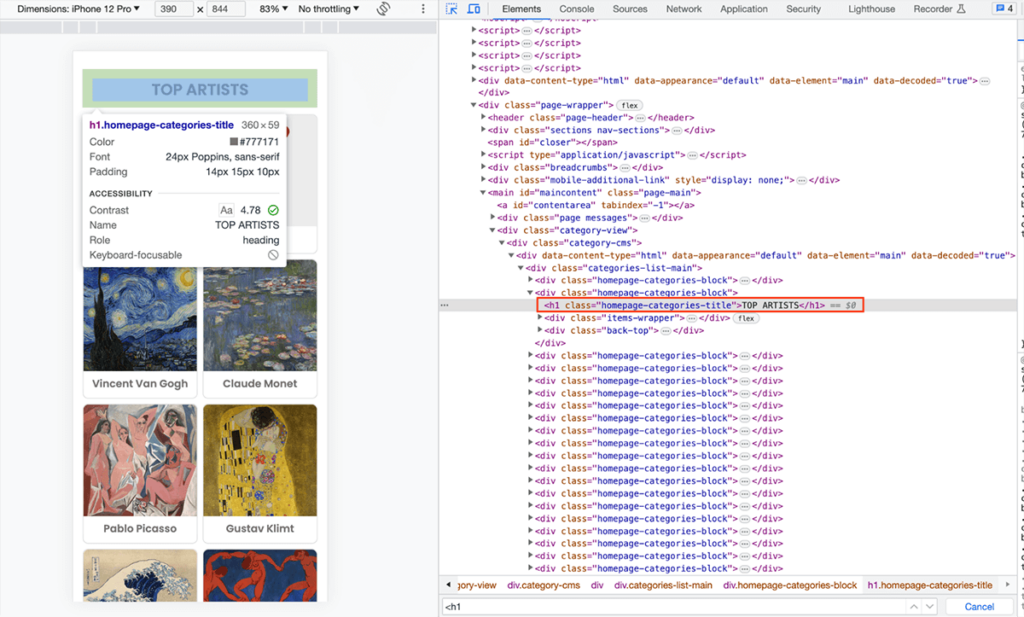 h1 source code screenshot