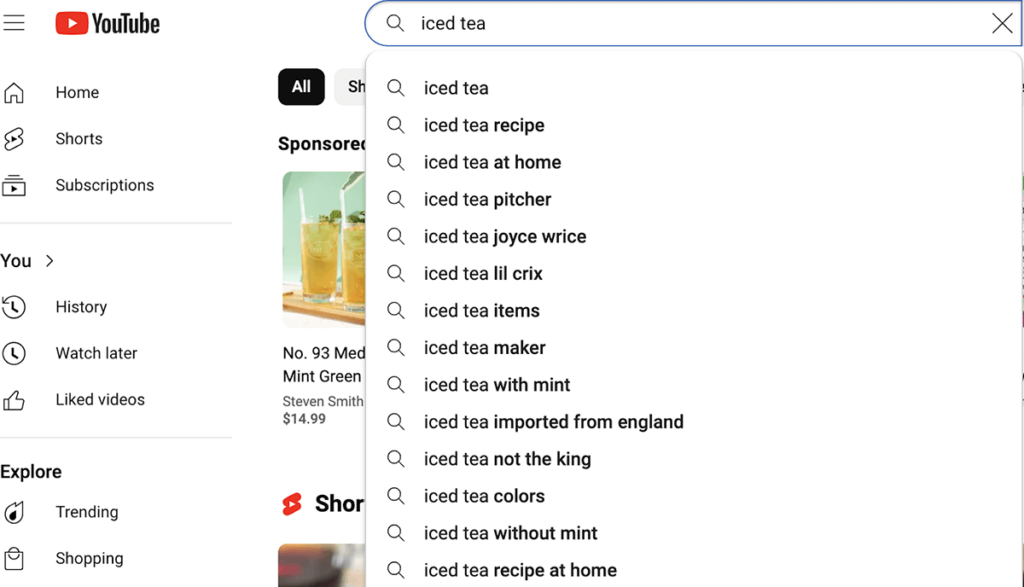 YouTube Autocomplete