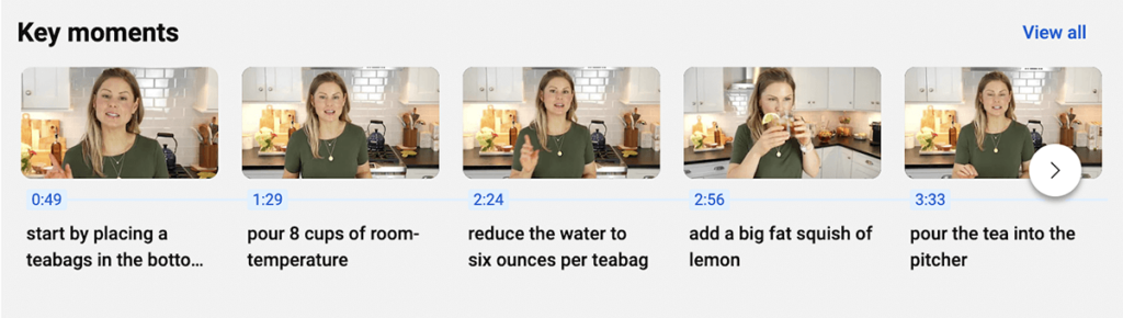 YT video chapters